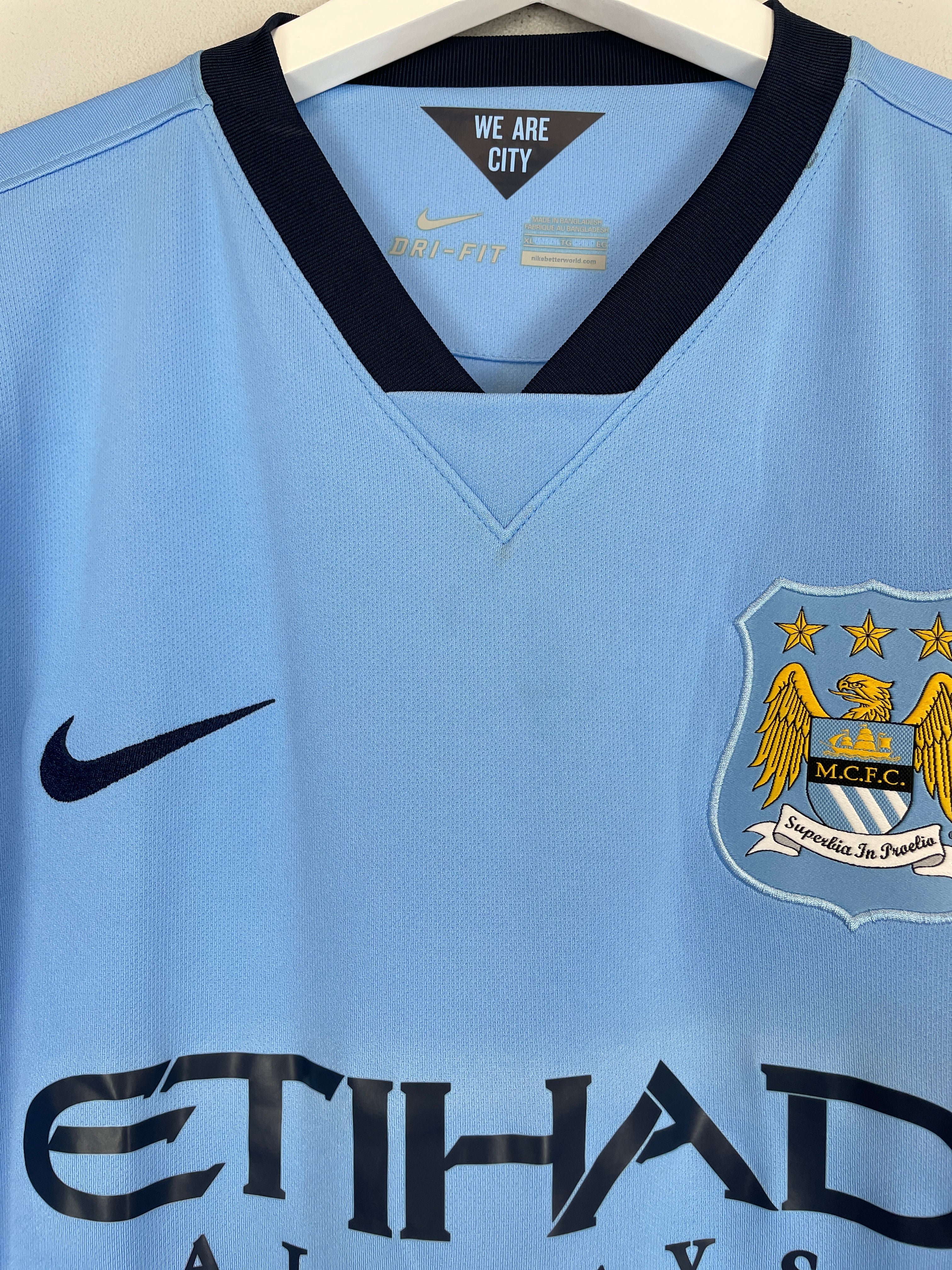Shop 2014/15 MANCHESTER CITY SILVA #21 HOME SHIRT (XL) NIKE, classic football shirts, vintage football shirts & retro soccer jerseys at Cult Kits