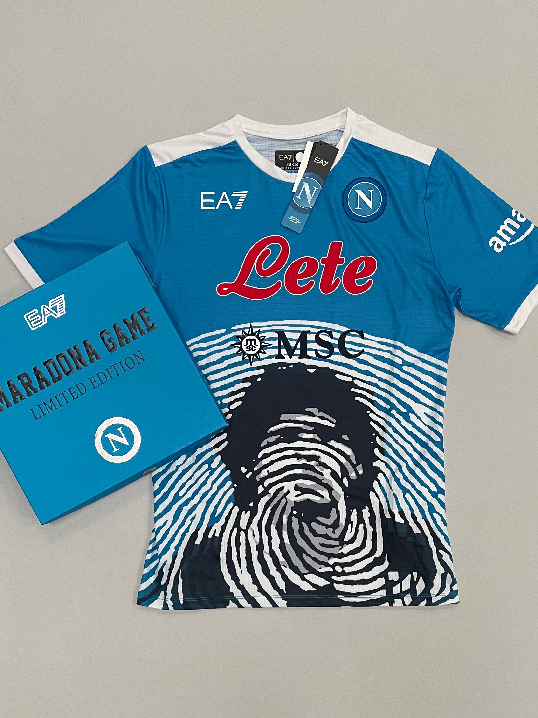 Shop 2021/22 NAPOLI MARADONA #10 *LTD EDITION* BNWT BOXED SHIRT (XL) EA7, classic football shirts, vintage football shirts & retro soccer jerseys at Cult Kits