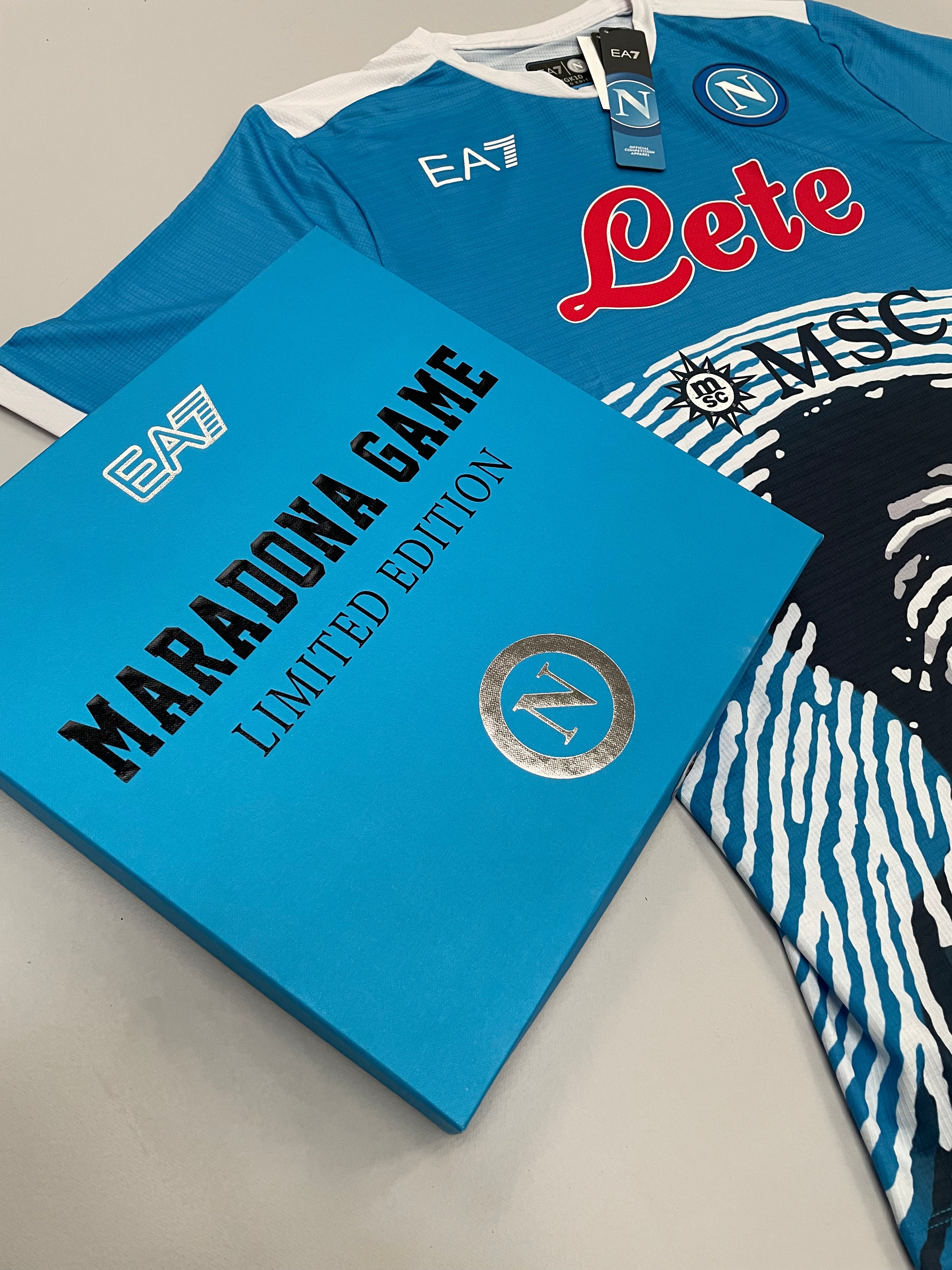 Shop 2021/22 NAPOLI MARADONA #10 *LTD EDITION* BNWT BOXED SHIRT (XL) EA7, classic football shirts, vintage football shirts & retro soccer jerseys at Cult Kits