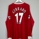 Shop 2002/04 LIVERPOOL GERRARD #17 L/S HOME SHIRT (XL) REEBOK, classic football shirts, vintage football shirts & retro soccer jerseys at Cult Kits