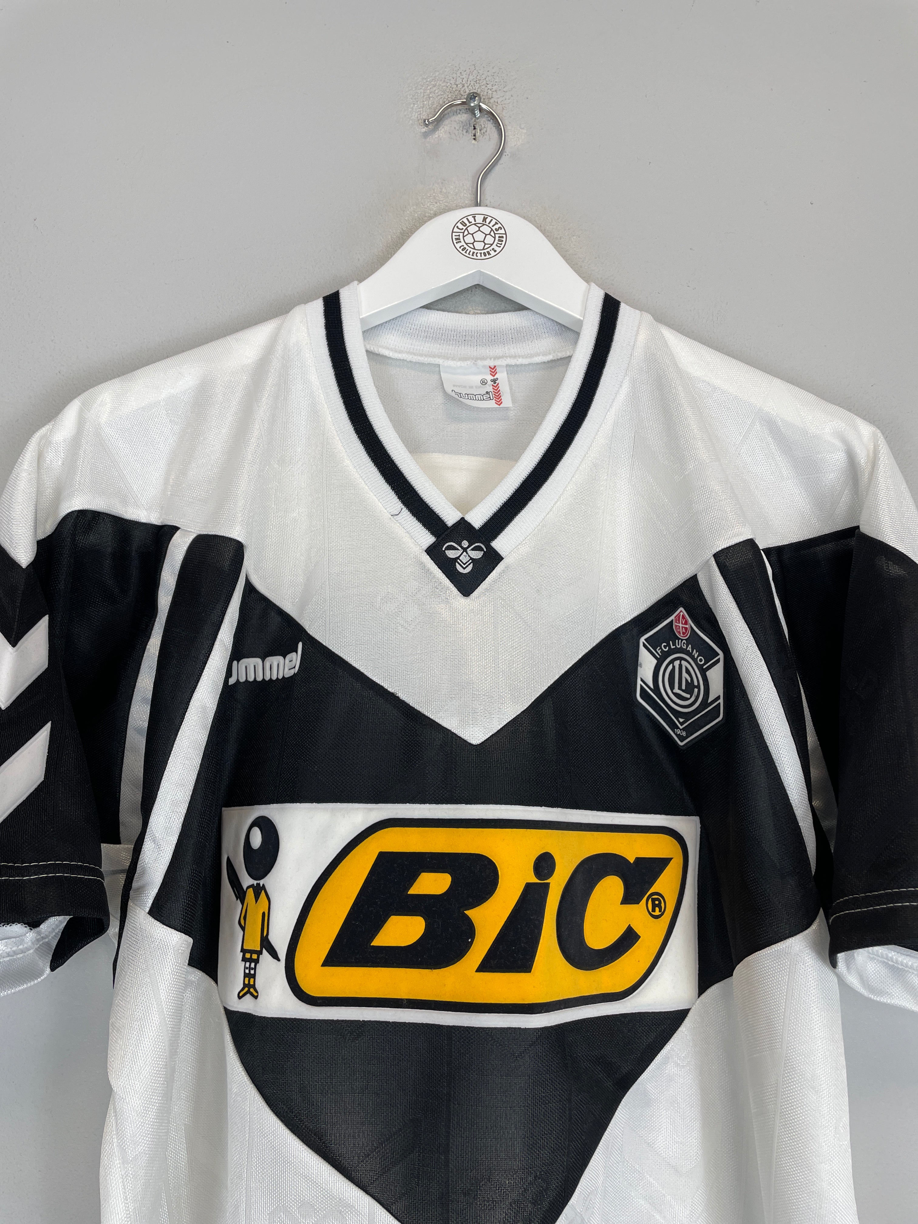 Shop 1990/93 FC LUGANO *MINT* HOME SHIRT (XL) HUMMEL, classic football shirts, vintage football shirts & retro soccer jerseys at Cult Kits