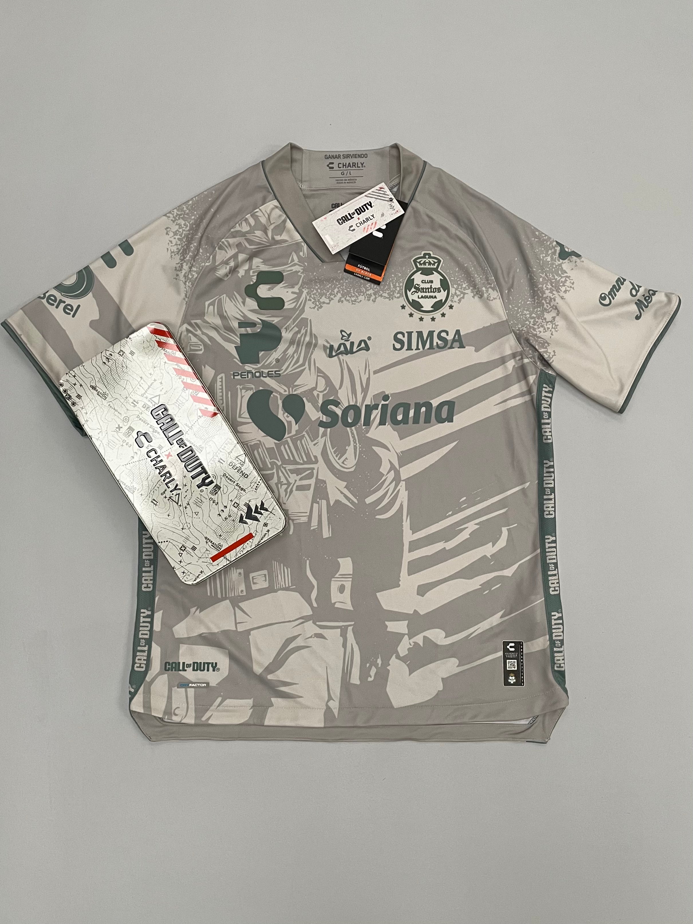 Shop 2023/24 SANTOS LAGUNA X CALL OF DUTY *BNWT* SIGNED SHIRT (L) CHARLY, classic football shirts, vintage football shirts & retro soccer jerseys at Cult Kits
