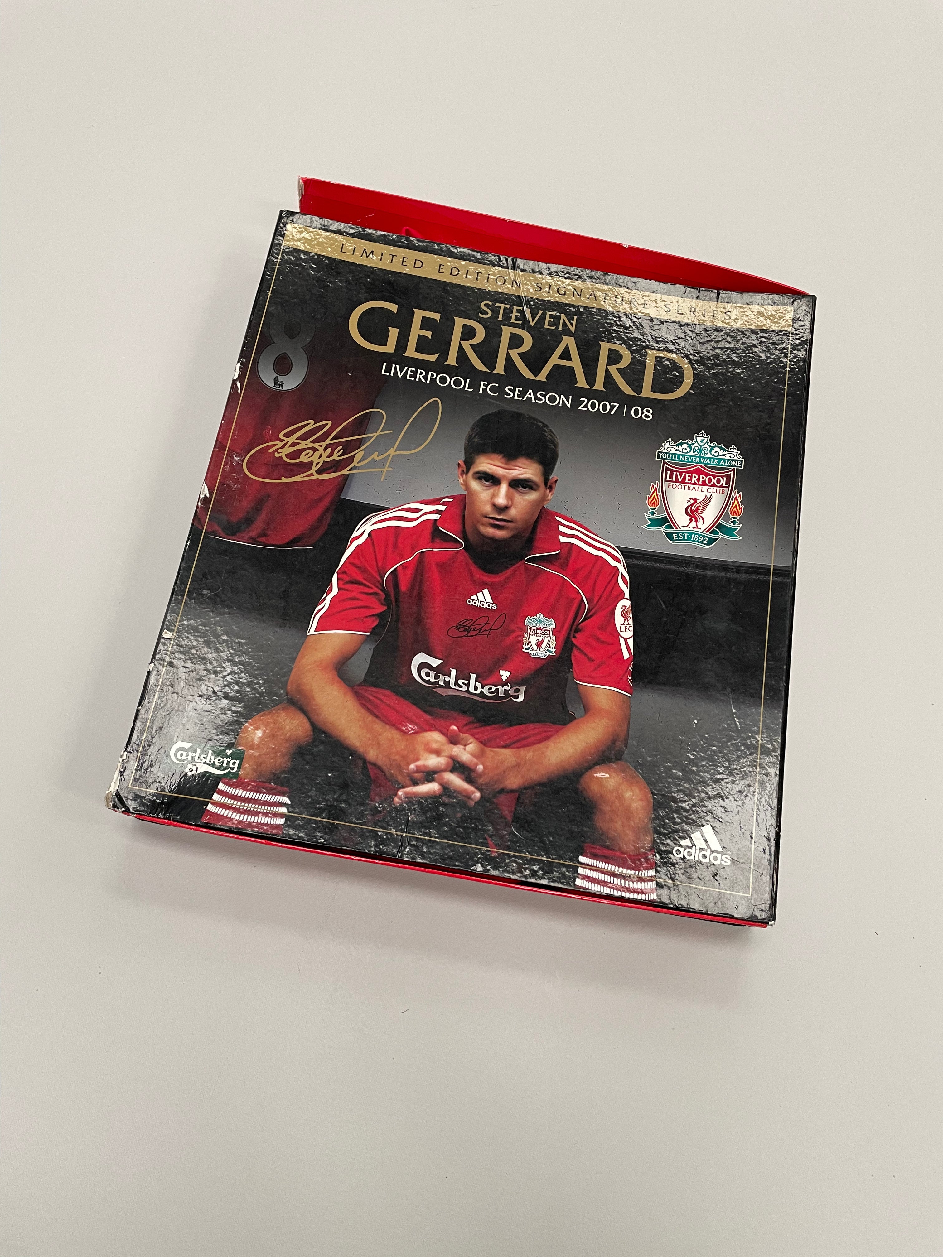 Shop 2007/08 LIVERPOOL GERRARD *LTD EDITION SIGNED* SHIRT (M) ADIDAS, classic football shirts, vintage football shirts & retro soccer jerseys at Cult Kits