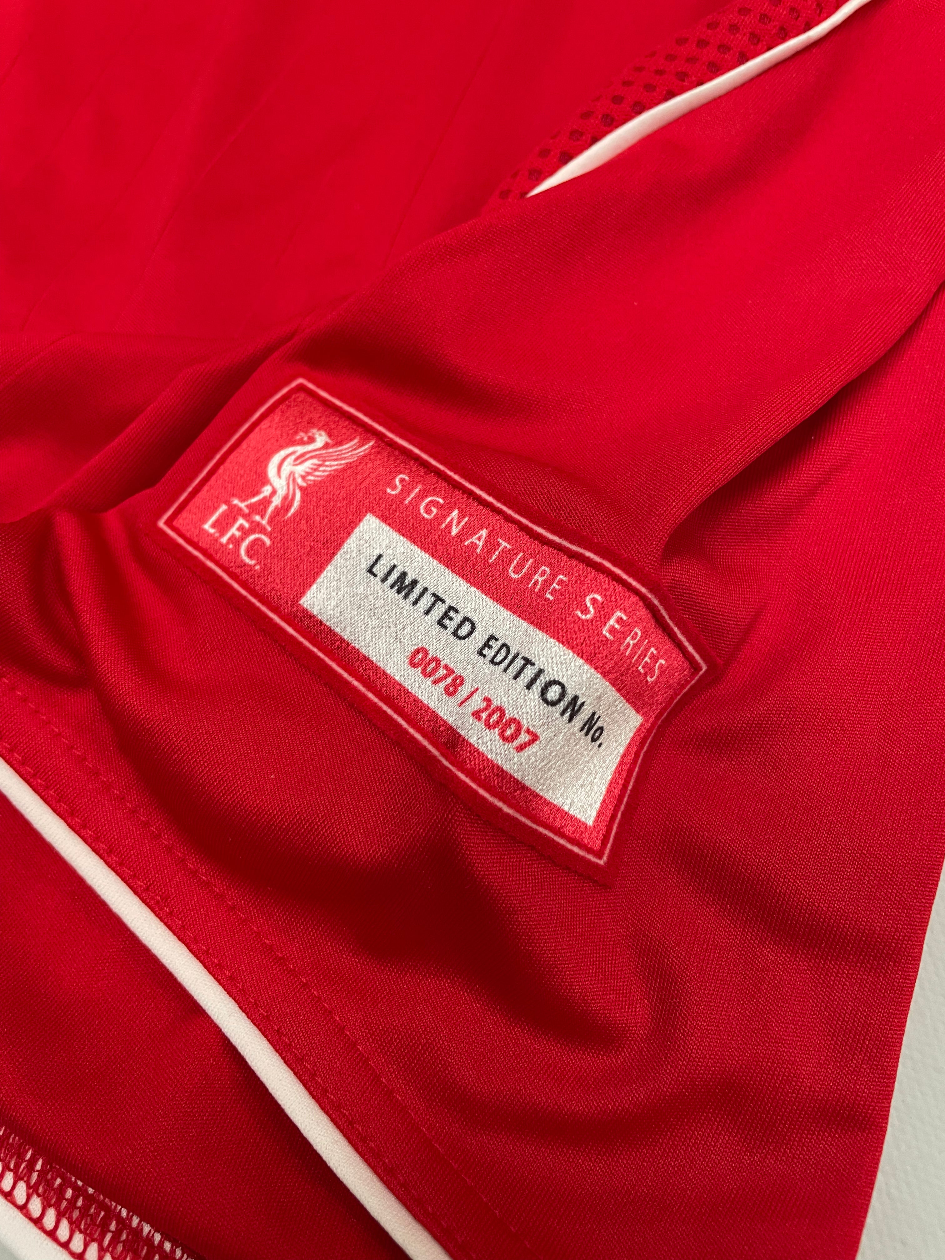 Shop 2007/08 LIVERPOOL GERRARD *LTD EDITION SIGNED* SHIRT (M) ADIDAS, classic football shirts, vintage football shirts & retro soccer jerseys at Cult Kits