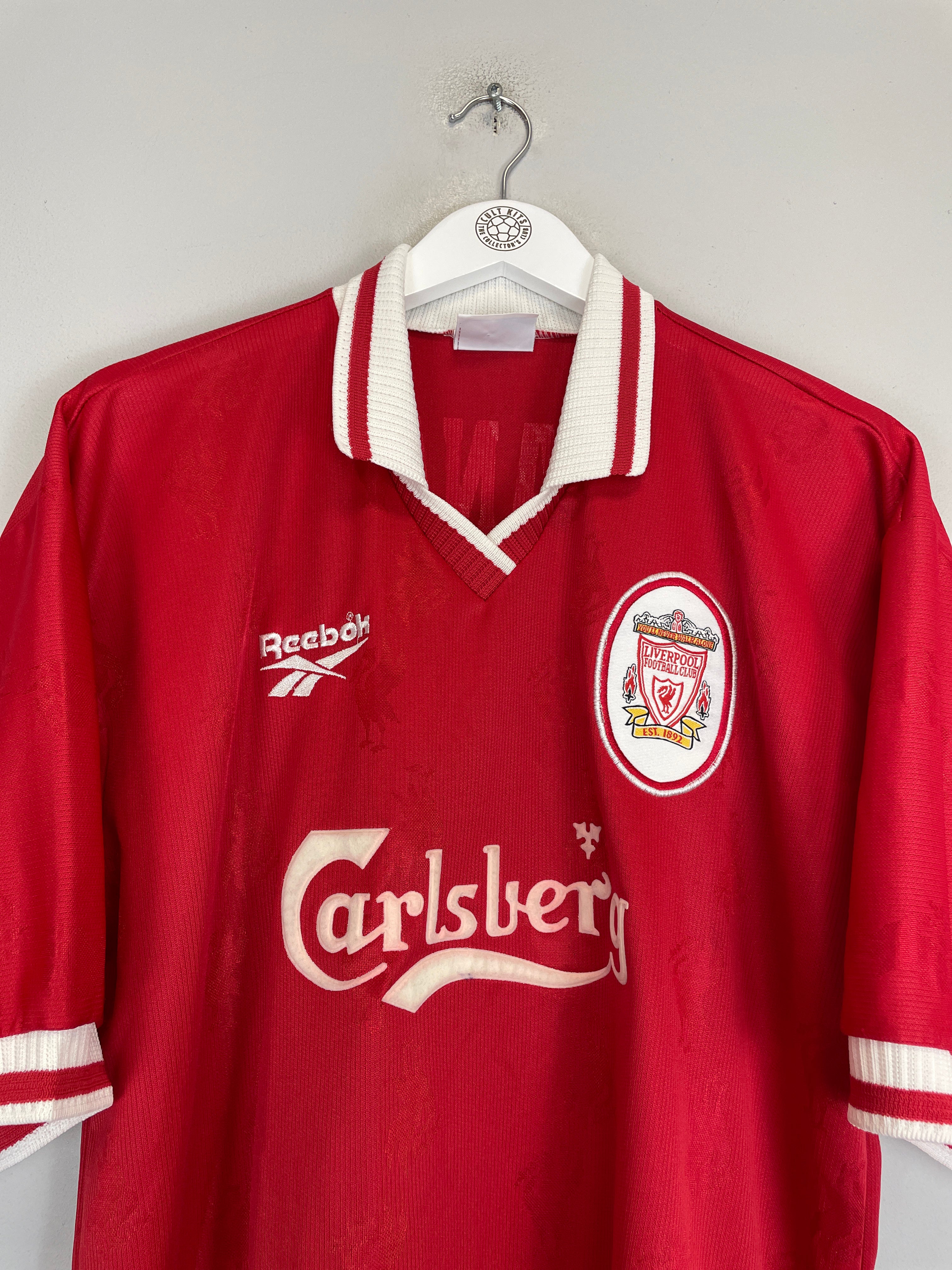 Shop 1996/98 LIVERPOOL MCMANAMAN #7 HOME SHIRT (XXL) REEBOK, classic football shirts, vintage football shirts & retro soccer jerseys at Cult Kits