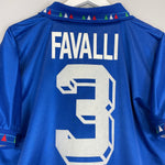 Shop 1992/93 ITALY FAVALLI #3 *PLAYER ISSUE* HOME SHIRT (L) DIADORA, classic football shirts, vintage football shirts & retro soccer jerseys at Cult Kits
