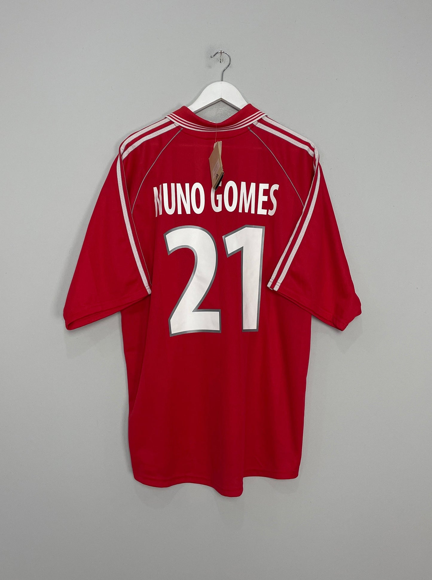1999/00 BENFICA NUNO GOMES #21 *BNWT* HOME SHIRT (XL) ADIDAS