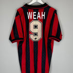 Shop 1995/96 AC MILAN WEAH #9 HOME SHIRT (XL) LOTTO, classic football shirts, vintage football shirts & retro soccer jerseys at Cult Kits