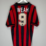 Shop 1995/96 AC MILAN WEAH #9 HOME SHIRT (XL) LOTTO, classic football shirts, vintage football shirts & retro soccer jerseys at Cult Kits