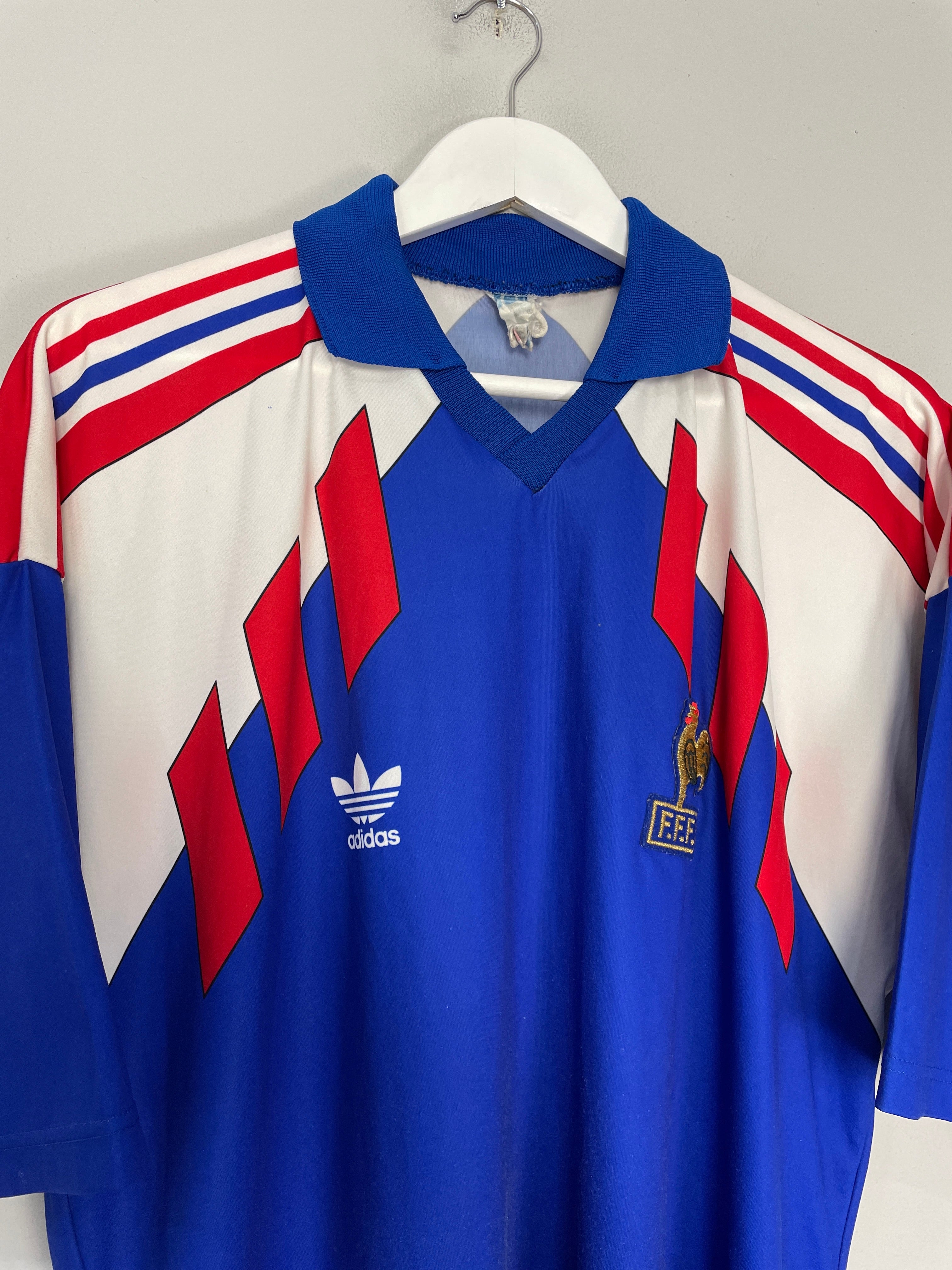 Shop 1990/92 FRANCE HOME SHIRT (XL) ADIDAS, classic football shirts, vintage football shirts & retro soccer jerseys at Cult Kits