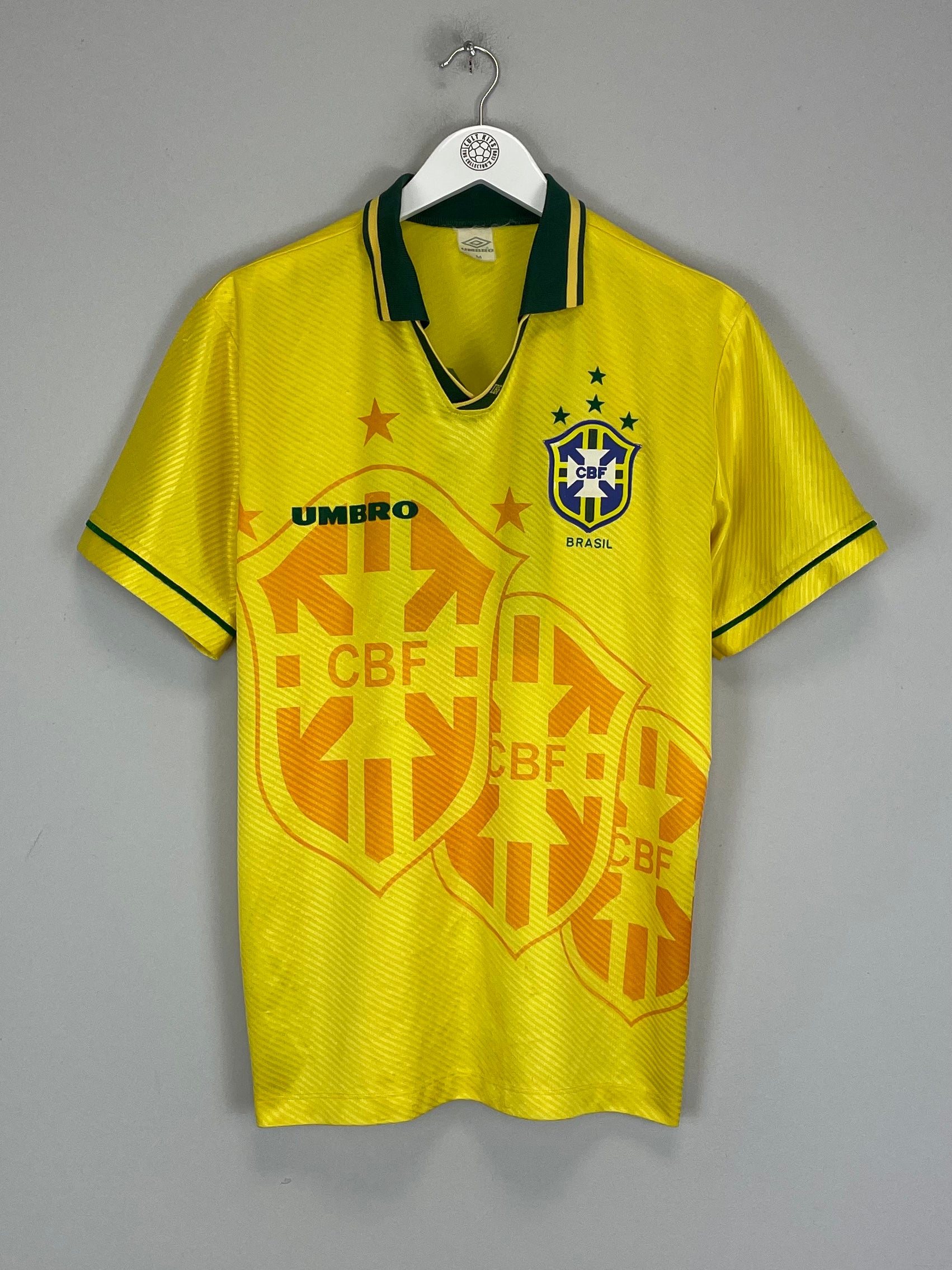 Shop 1994 BRAZIL #19 HOME SHIRT (M) UMBRO, classic football shirts, vintage football shirts & retro soccer jerseys at Cult Kits