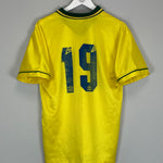Shop 1994 BRAZIL #19 HOME SHIRT (M) UMBRO, classic football shirts, vintage football shirts & retro soccer jerseys at Cult Kits