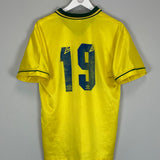 Shop 1994 BRAZIL #19 HOME SHIRT (M) UMBRO, classic football shirts, vintage football shirts & retro soccer jerseys at Cult Kits