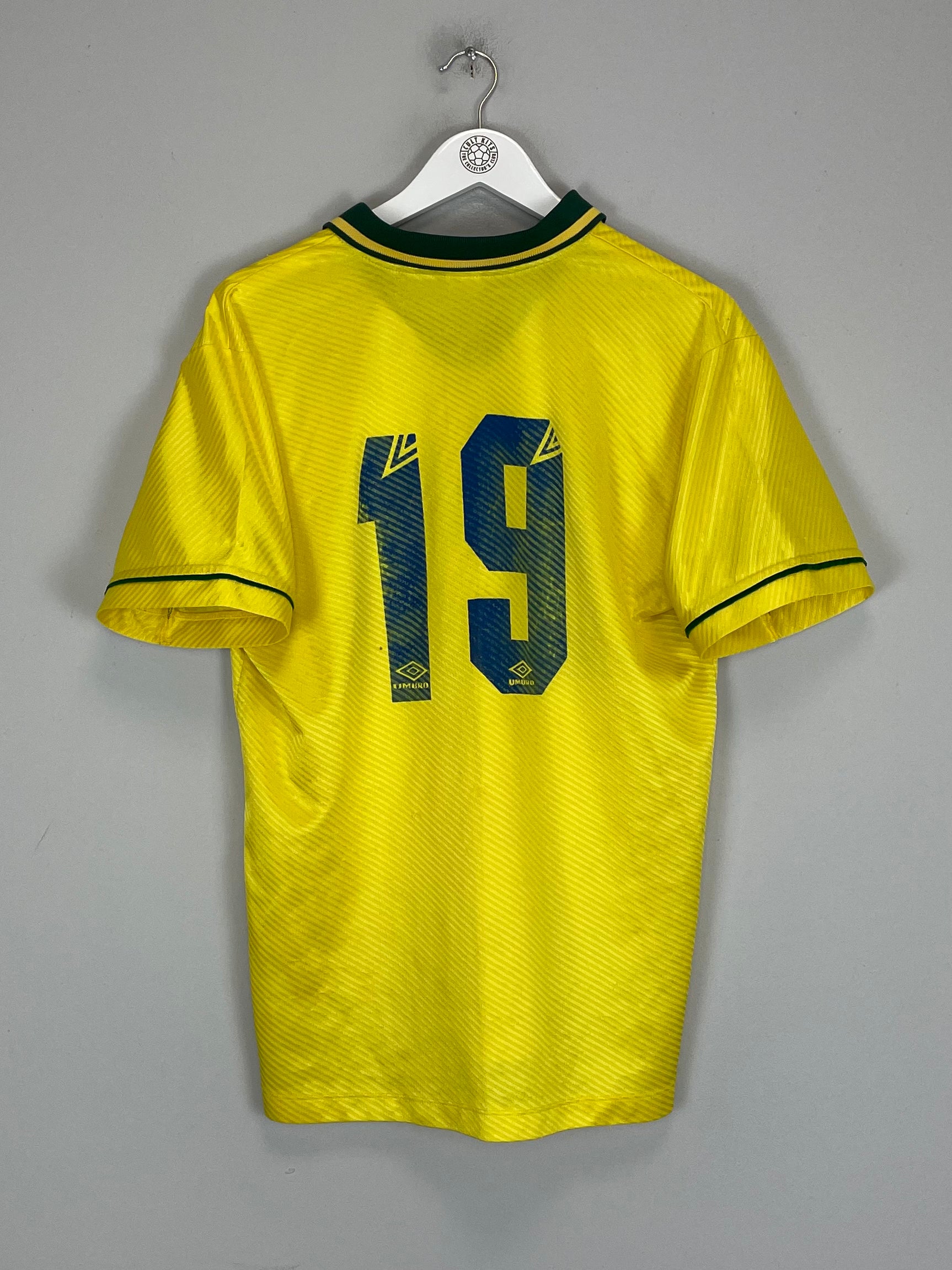 Shop 1994 BRAZIL #19 HOME SHIRT (M) UMBRO, classic football shirts, vintage football shirts & retro soccer jerseys at Cult Kits