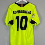Shop 2005/06 BARCELONA RONALDINHO #10 AWAY SHIRT (M) NIKE, classic football shirts, vintage football shirts & retro soccer jerseys at Cult Kits