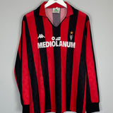Shop 1989/90 AC MILAN L/S HOME SHIRT (XL) KAPPA, classic football shirts, vintage football shirts & retro soccer jerseys at Cult Kits