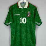 Shop 1994 MEXICO GARCIA #10 HOME SHIRT (L) UMBRO, classic football shirts, vintage football shirts & retro soccer jerseys at Cult Kits