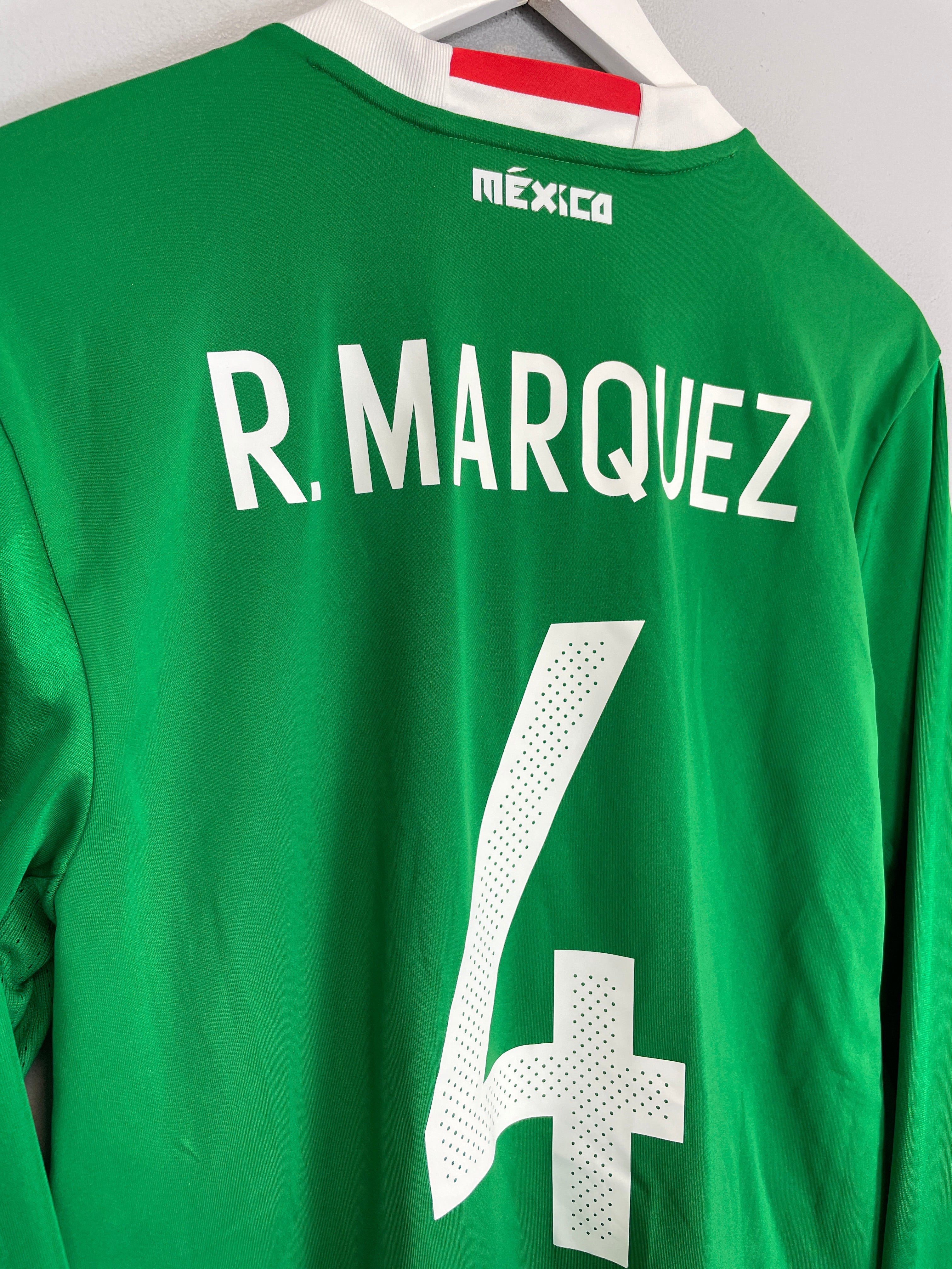 Shop 2016/17 MEXICO MARQUEZ #4 L/S HOME SHIRT (M) ADIDAS, classic football shirts, vintage football shirts & retro soccer jerseys at Cult Kits