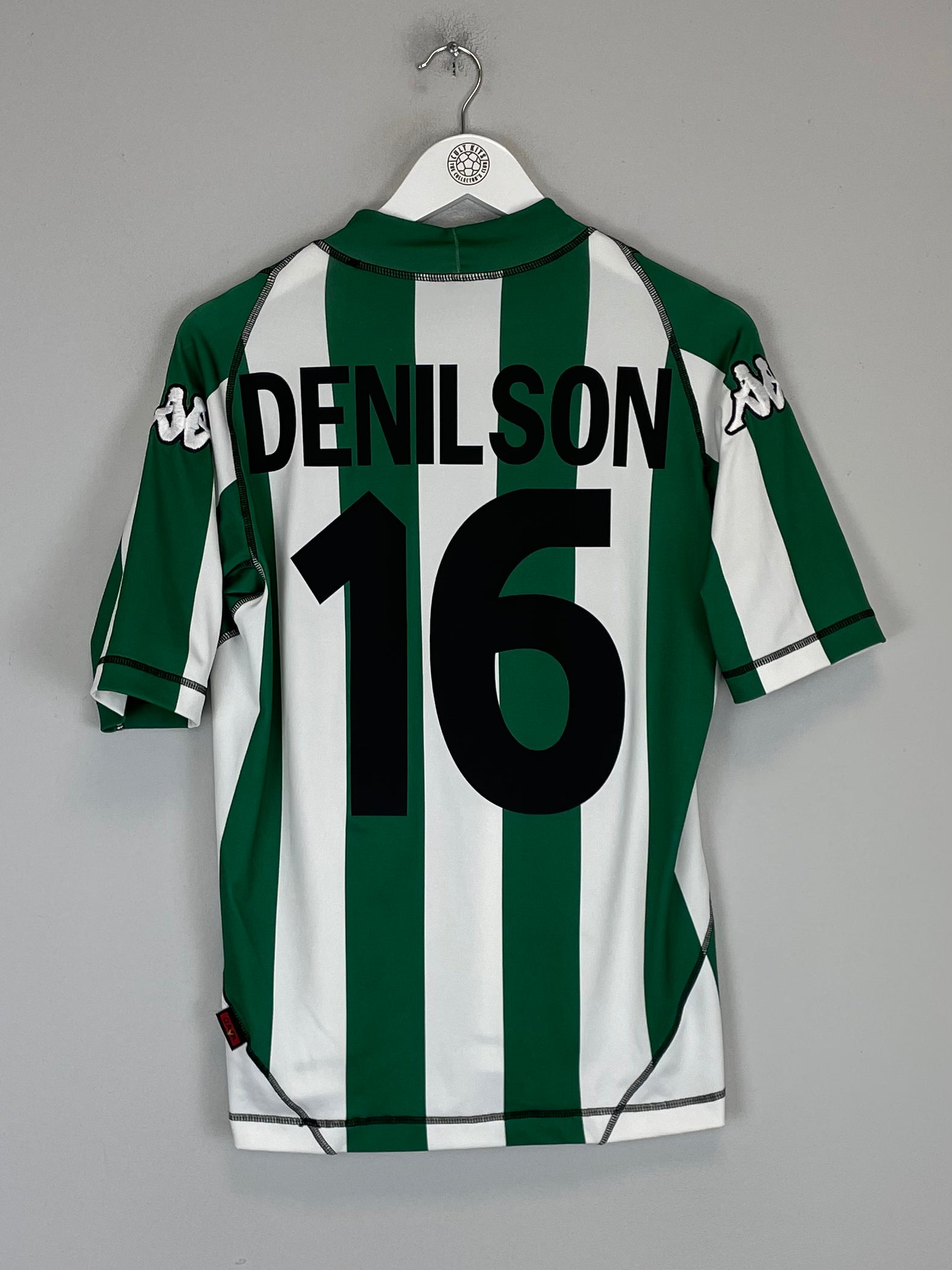 Shop 2003/04 REAL BETIS DENILSON #16 HOME SHIRT (M) KAPPA, classic football shirts, vintage football shirts & retro soccer jerseys at Cult Kits
