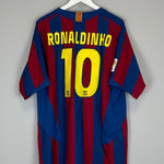 Shop 2005/06 BARCELONA RONALDINHO #10 HOME SHIRT (XL) NIKE, classic football shirts, vintage football shirts & retro soccer jerseys at Cult Kits