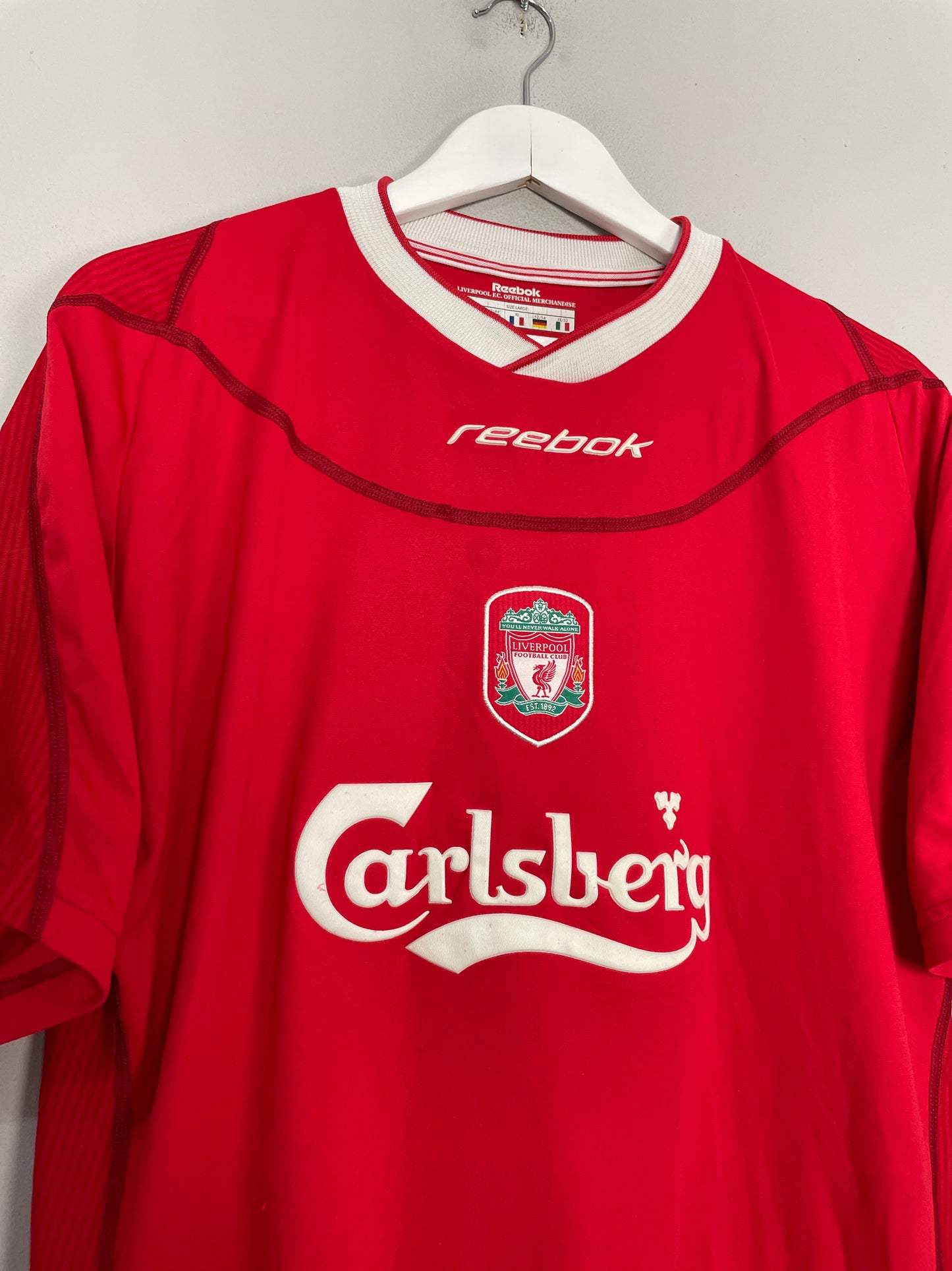 2002/04 LIVERPOOL SMICER #7 HOME SHIRT (L) REEBOK