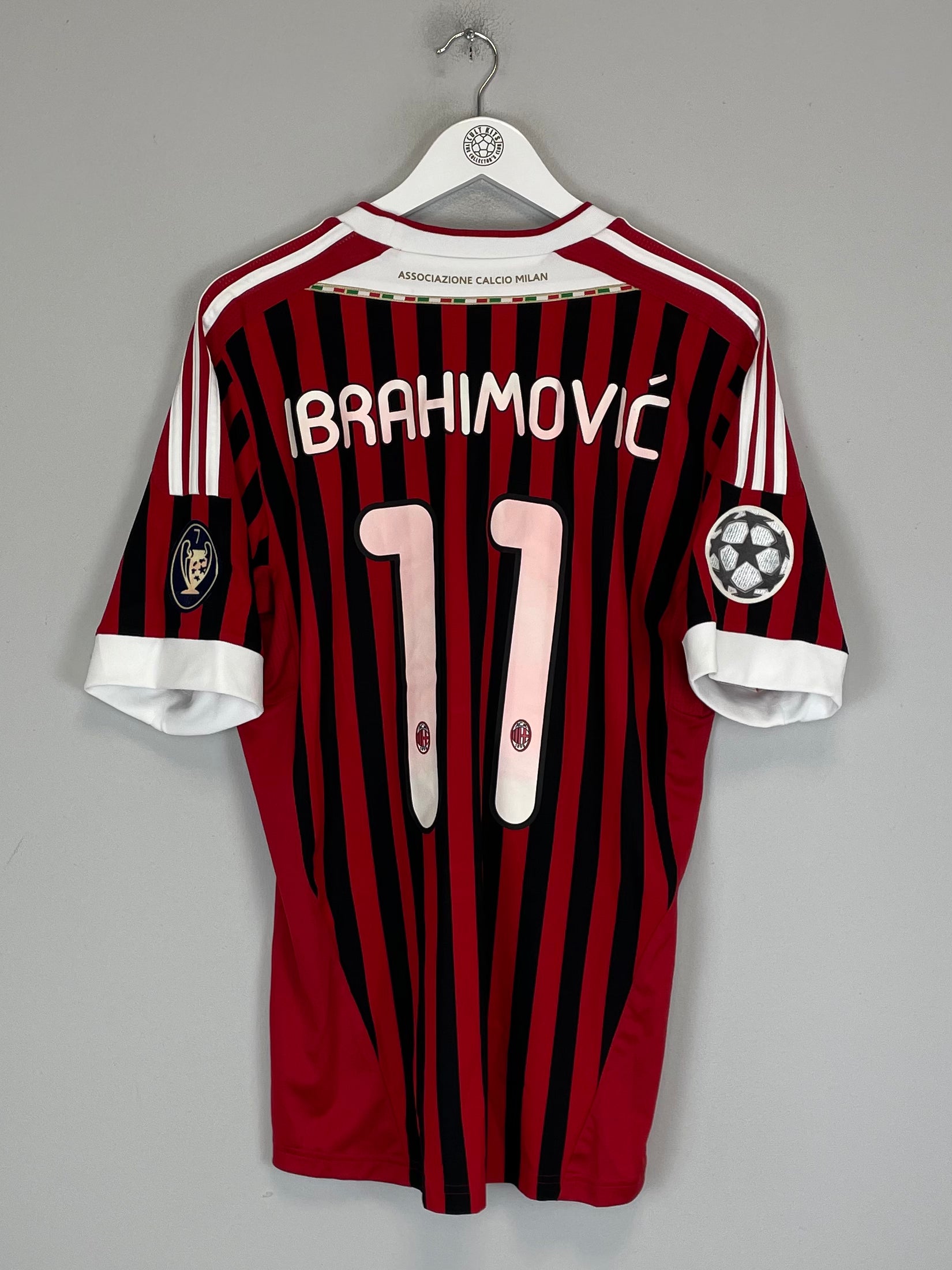 Shop 2011/12 AC MILAN IBRAHIMOVIC #11 C/L HOME SHIRT (L) ADIDAS, classic football shirts, vintage football shirts & retro soccer jerseys at Cult Kits