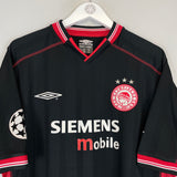 2002/03 OLYMPIAKOS PATSATZOGLU #2 C/L *MATCH WORN vs MANCHESTER UNITED* AWAY SHIRT (XL) UMBRO