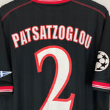 2002/03 OLYMPIAKOS PATSATZOGLU #2 C/L *MATCH WORN vs MANCHESTER UNITED* AWAY SHIRT (XL) UMBRO