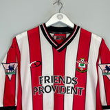 2001/02 SOUTHAMPTON BEATTIE #9 *MATCH WORN vs MANCHESTER UNITED* HOME SHIRT (XL) SFC