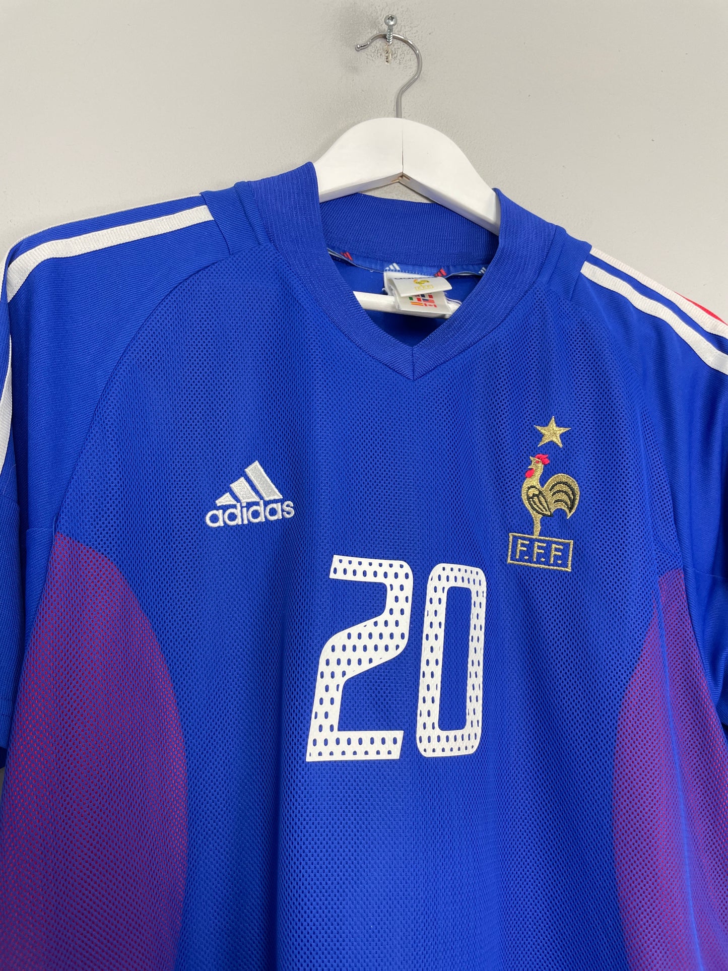 2002/04 FRANCE TREZEGUET #20 HOME SHIRT (M) ADIDAS