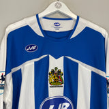 2005/06 WIGAN HENCHOZ #6 *MATCH WORN vs MANCHESTER UNITED* L/S HOME SHIRT (XL) JJB