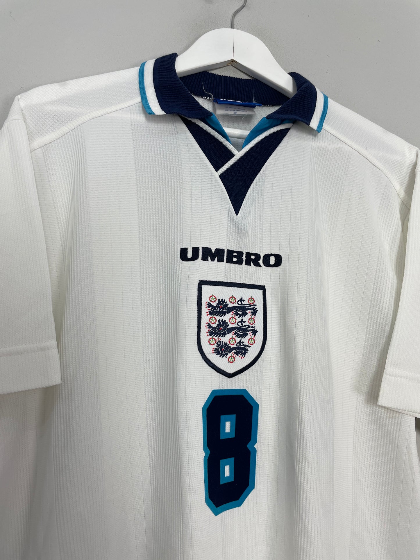 1995/97 ENGLAND GASCOIGNE #8 HOME SHIRT (XL) UMBRO