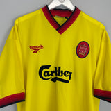 Shop 1997/99 LIVERPOOL GERRARD #28 AWAY SHIRT (XL) REEBOK, classic football shirts, vintage football shirts & retro soccer jerseys at Cult Kits