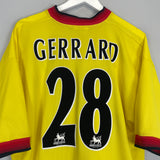 Shop 1997/99 LIVERPOOL GERRARD #28 AWAY SHIRT (XL) REEBOK, classic football shirts, vintage football shirts & retro soccer jerseys at Cult Kits