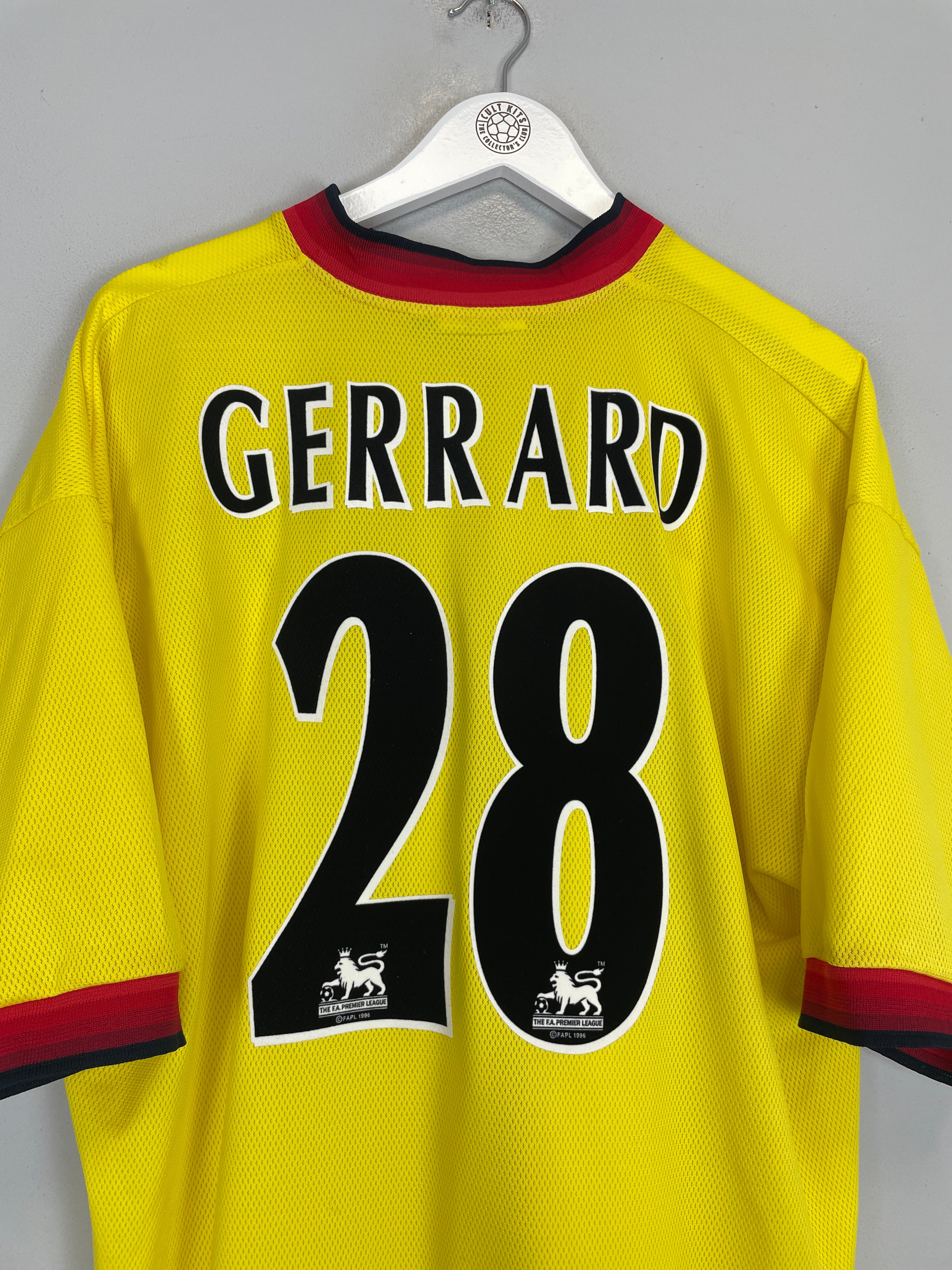 Shop 1997/99 LIVERPOOL GERRARD #28 AWAY SHIRT (XL) REEBOK, classic football shirts, vintage football shirts & retro soccer jerseys at Cult Kits