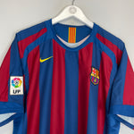 Shop 2005/06 BARCELONA RONALDINHO #10 HOME SHIRT (L) NIKE, classic football shirts, vintage football shirts & retro soccer jerseys at Cult Kits