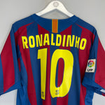 Shop 2005/06 BARCELONA RONALDINHO #10 HOME SHIRT (L) NIKE, classic football shirts, vintage football shirts & retro soccer jerseys at Cult Kits