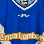 Shop 2002/03 BRESCIA BAGGIO #10 L/S HOME SHIRT (L) UMBRO, classic football shirts, vintage football shirts & retro soccer jerseys at Cult Kits