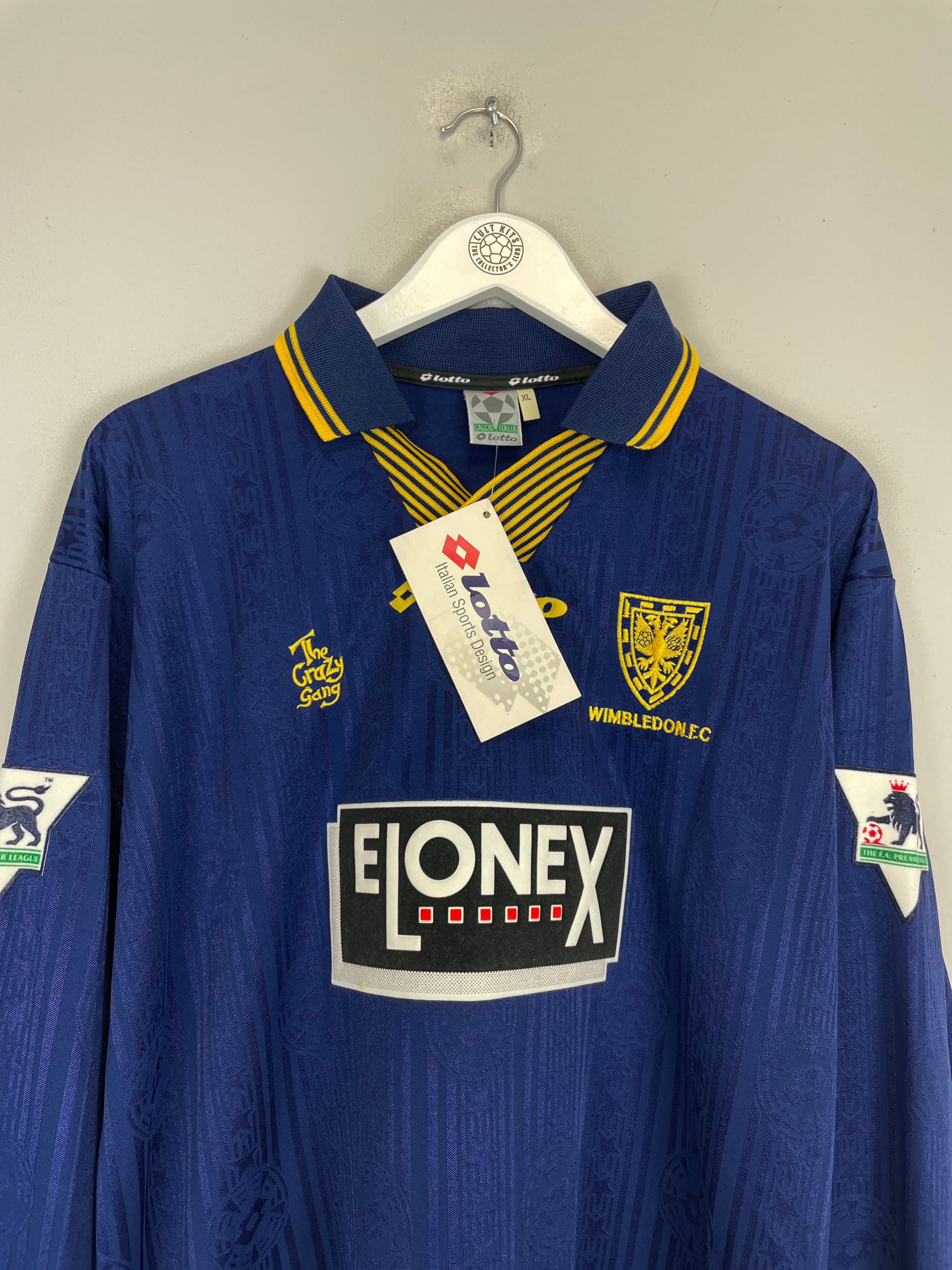 Shop 1997/99 WIMBLEDON THATCHER #6 L/S *BNWT* HOME SHIRT (XL) LOTTO, classic football shirts, vintage football shirts & retro soccer jerseys at Cult Kits