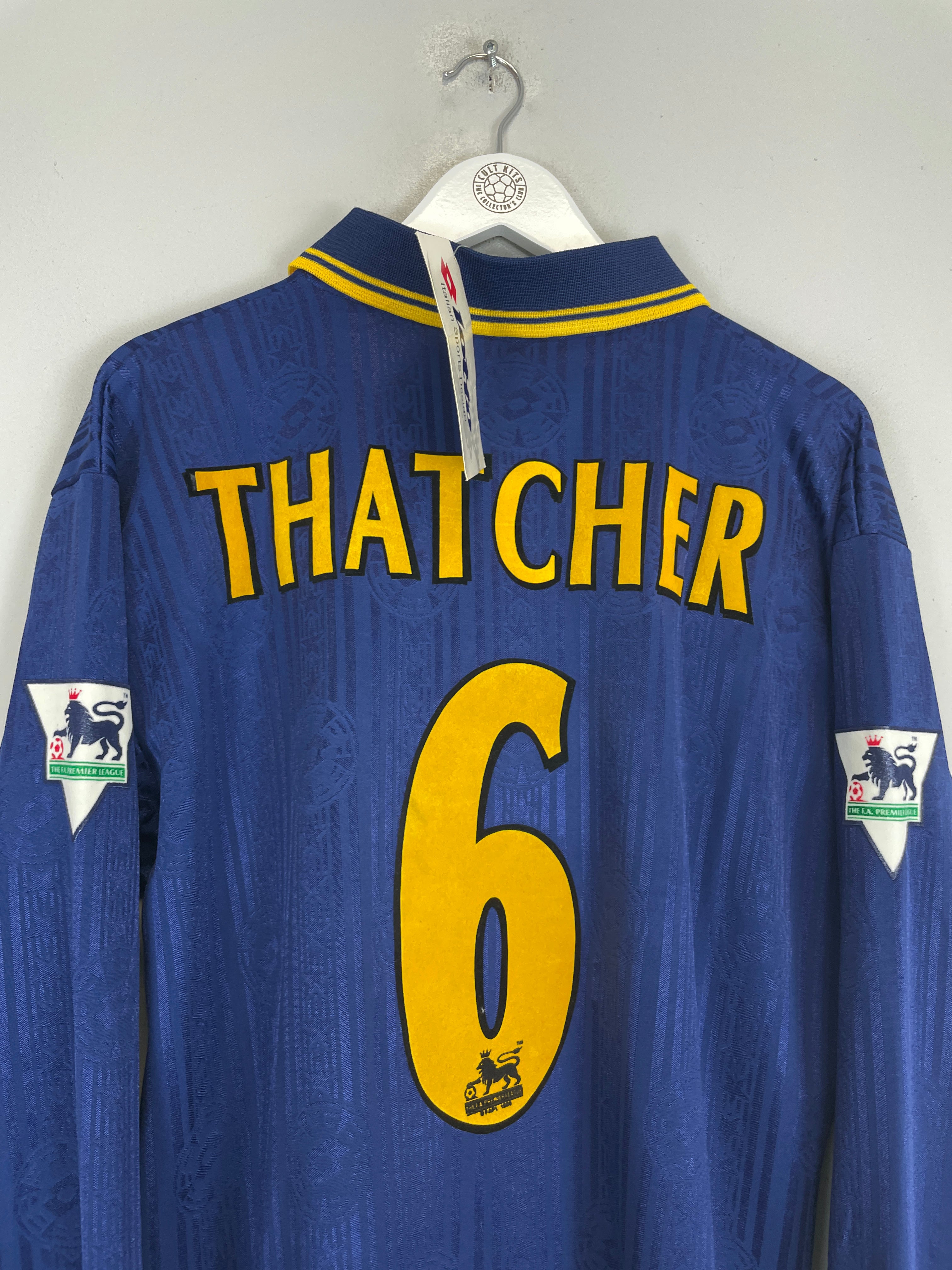 Shop 1997/99 WIMBLEDON THATCHER #6 L/S *BNWT* HOME SHIRT (XL) LOTTO, classic football shirts, vintage football shirts & retro soccer jerseys at Cult Kits