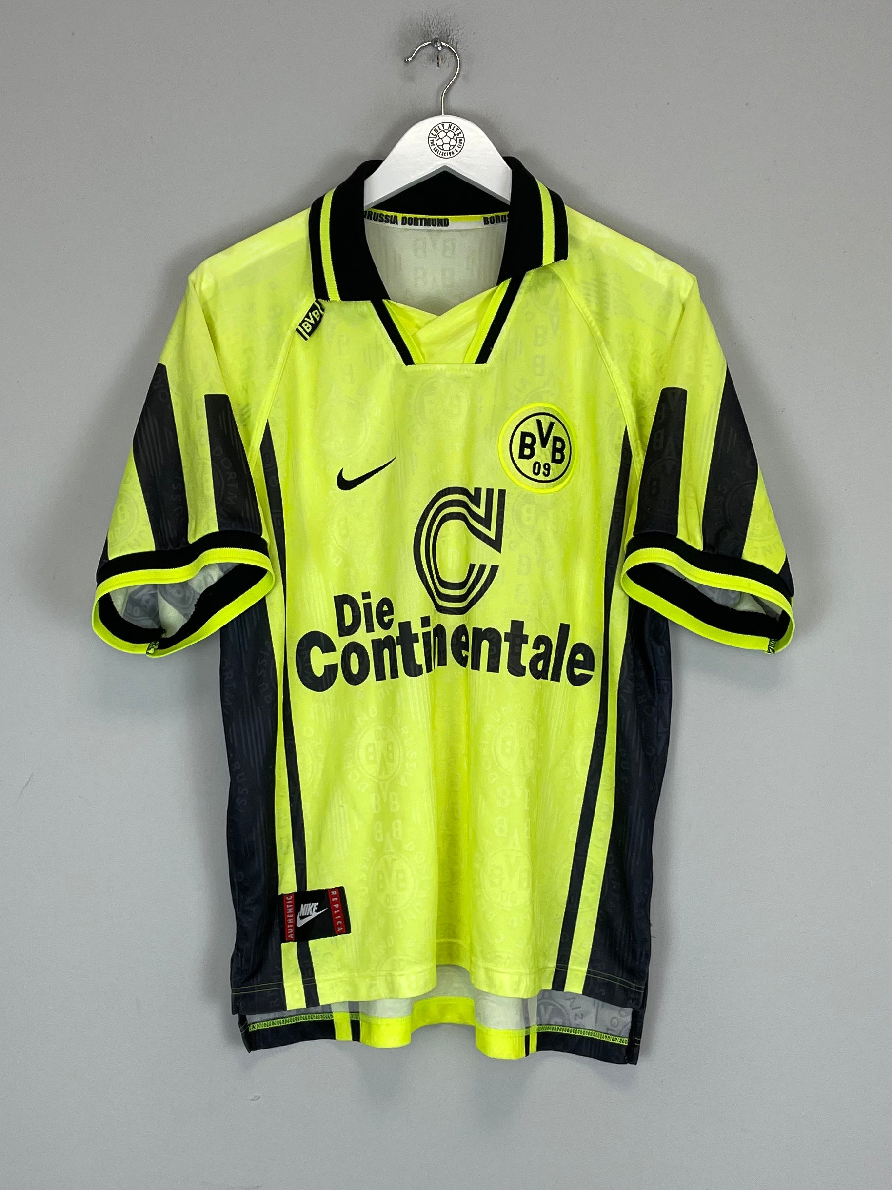 Shop 1996/97 DORTMUND HOME SHIRT (M) NIKE, classic football shirts, vintage football shirts & retro soccer jerseys at Cult Kits