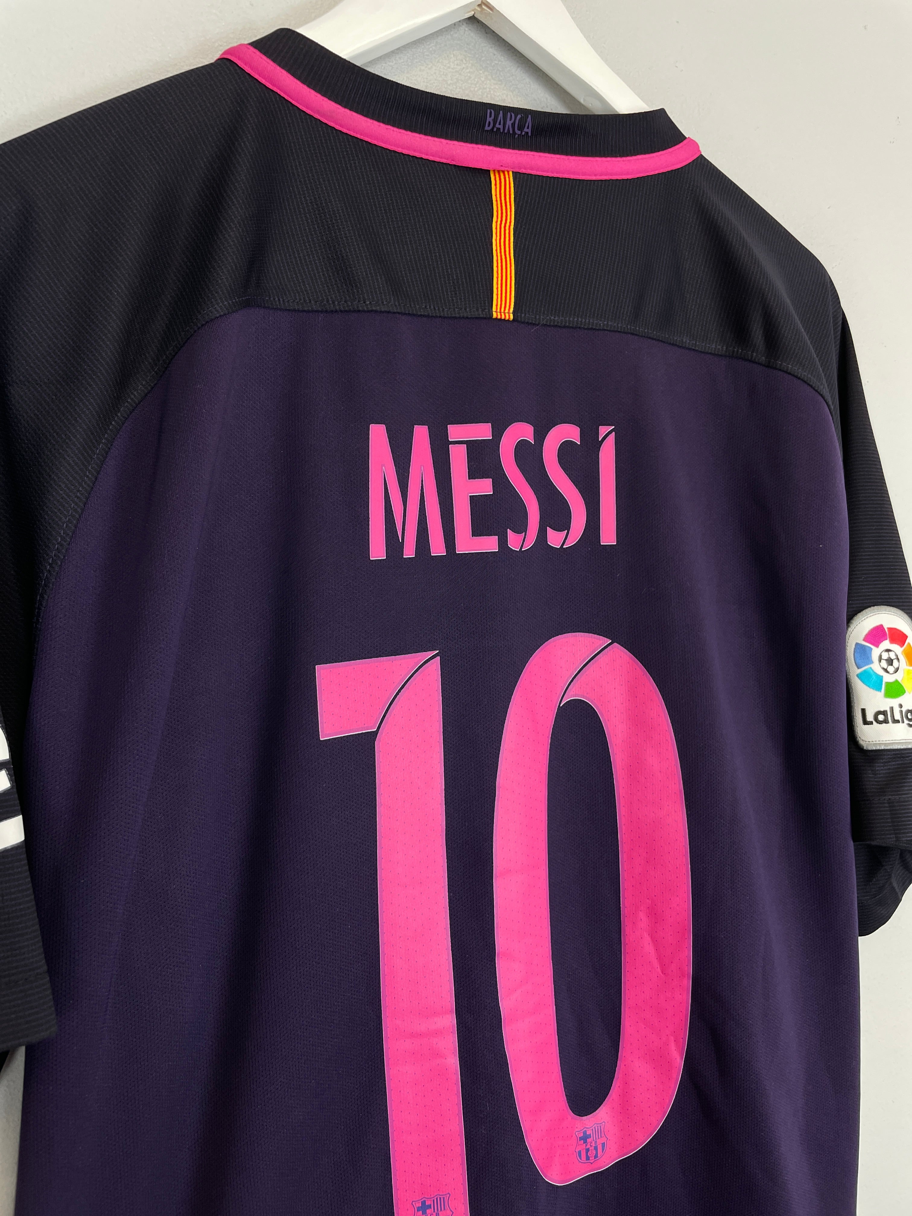 Shop 2016/17 BARCELONA MESSI #10 AWAY SHIRT (XL) NIKE, classic football shirts, vintage football shirts & retro soccer jerseys at Cult Kits