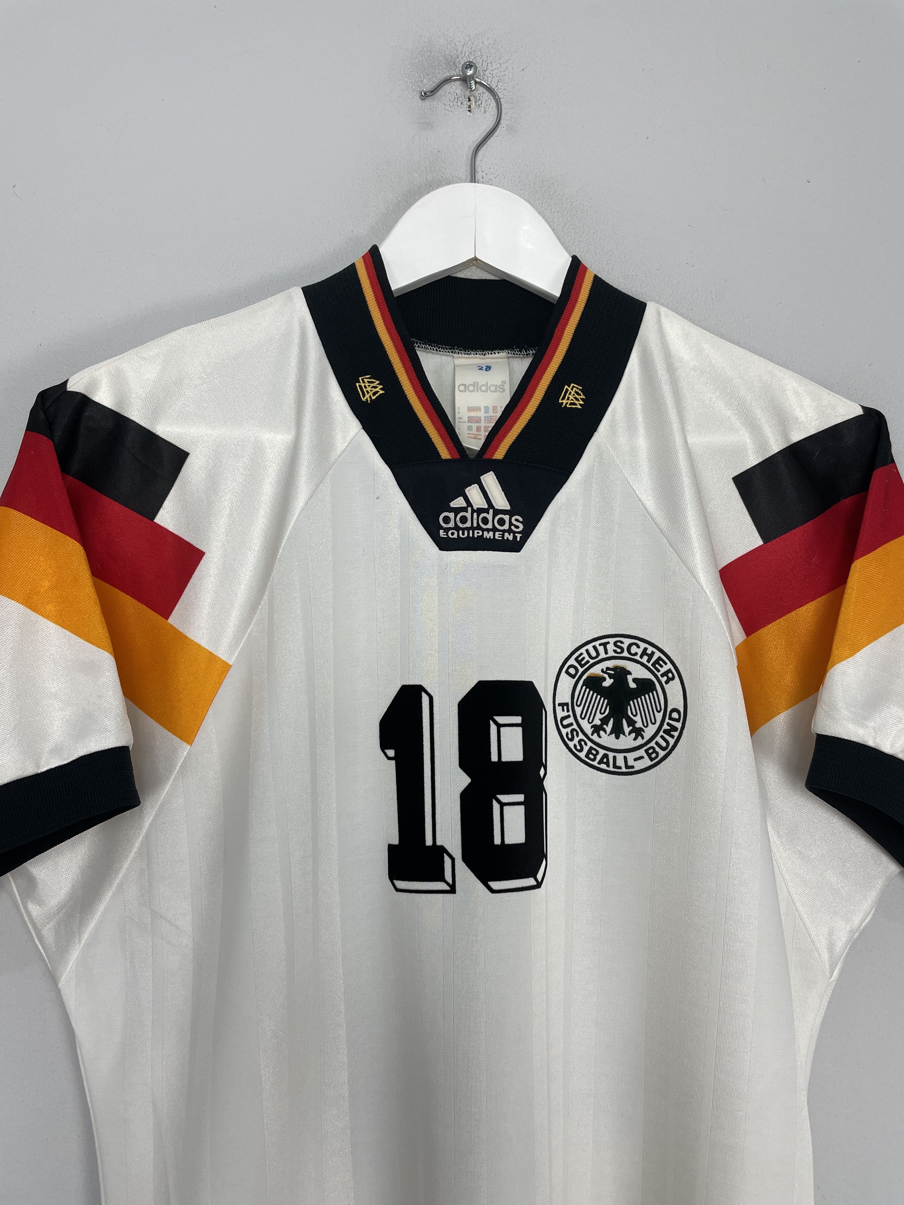 Shop 1992/94 GERMANY KLINSMANN #18 HOME SHIRT (S) ADIDAS, classic football shirts, vintage football shirts & retro soccer jerseys at Cult Kits