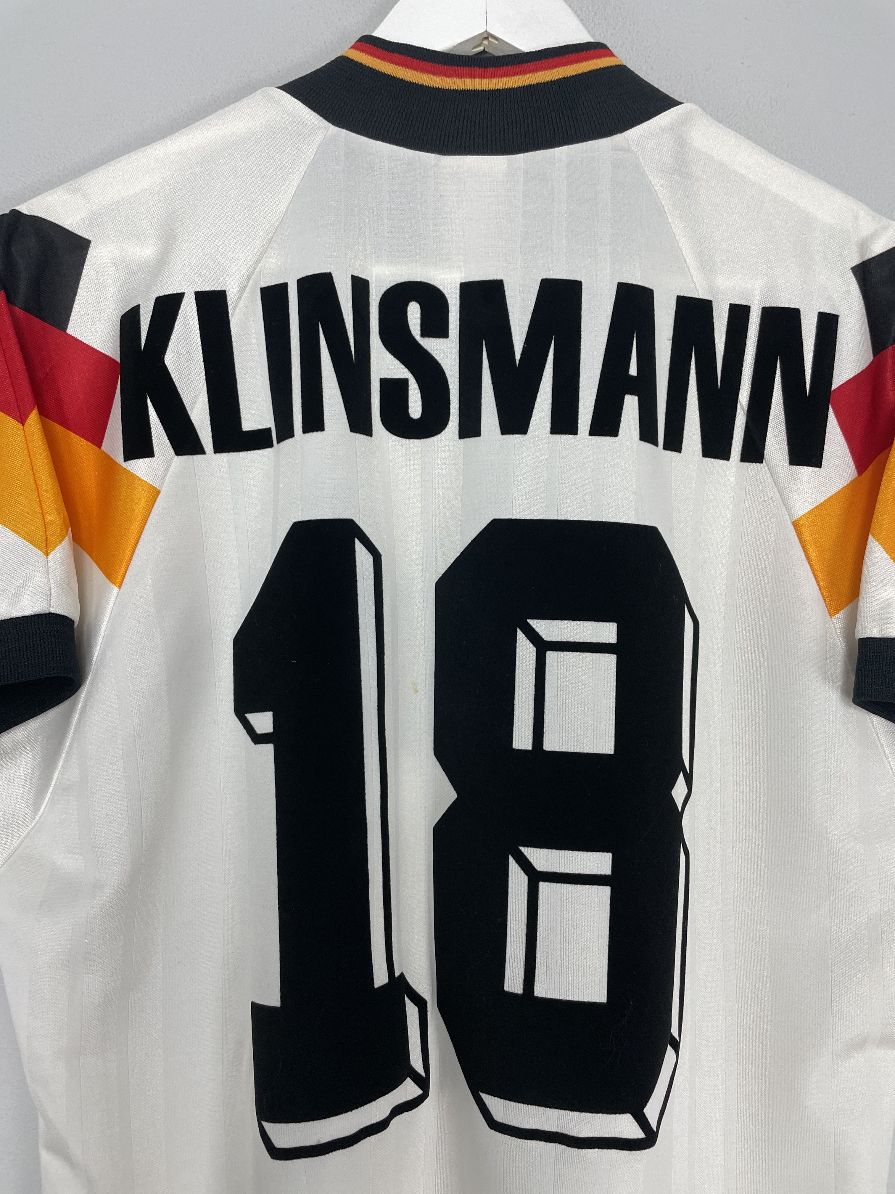 Shop 1992/94 GERMANY KLINSMANN #18 HOME SHIRT (S) ADIDAS, classic football shirts, vintage football shirts & retro soccer jerseys at Cult Kits