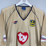 2002/03 PORTSMOUTH TAVLARDIS #22 *MATCH ISSUE vs MANCHESTER UNITED* AWAY SHIRT (XL) OM