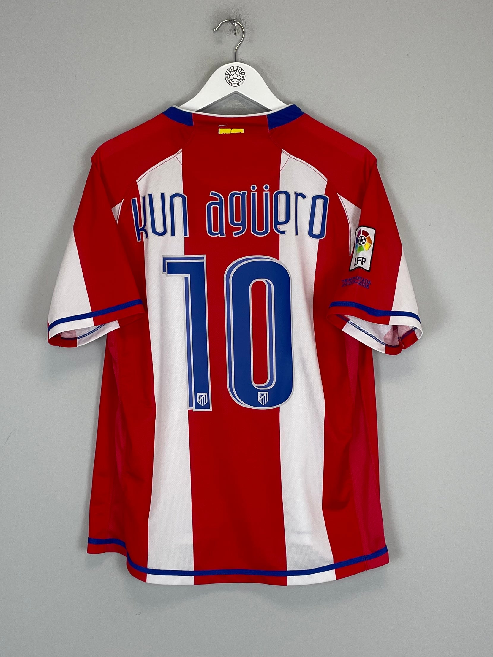 Shop 2007/08 ATLETICO MADRID KUN AGUERO #10 HOME SHIRT (M) NIKE, classic football shirts, vintage football shirts & retro soccer jerseys at Cult Kits