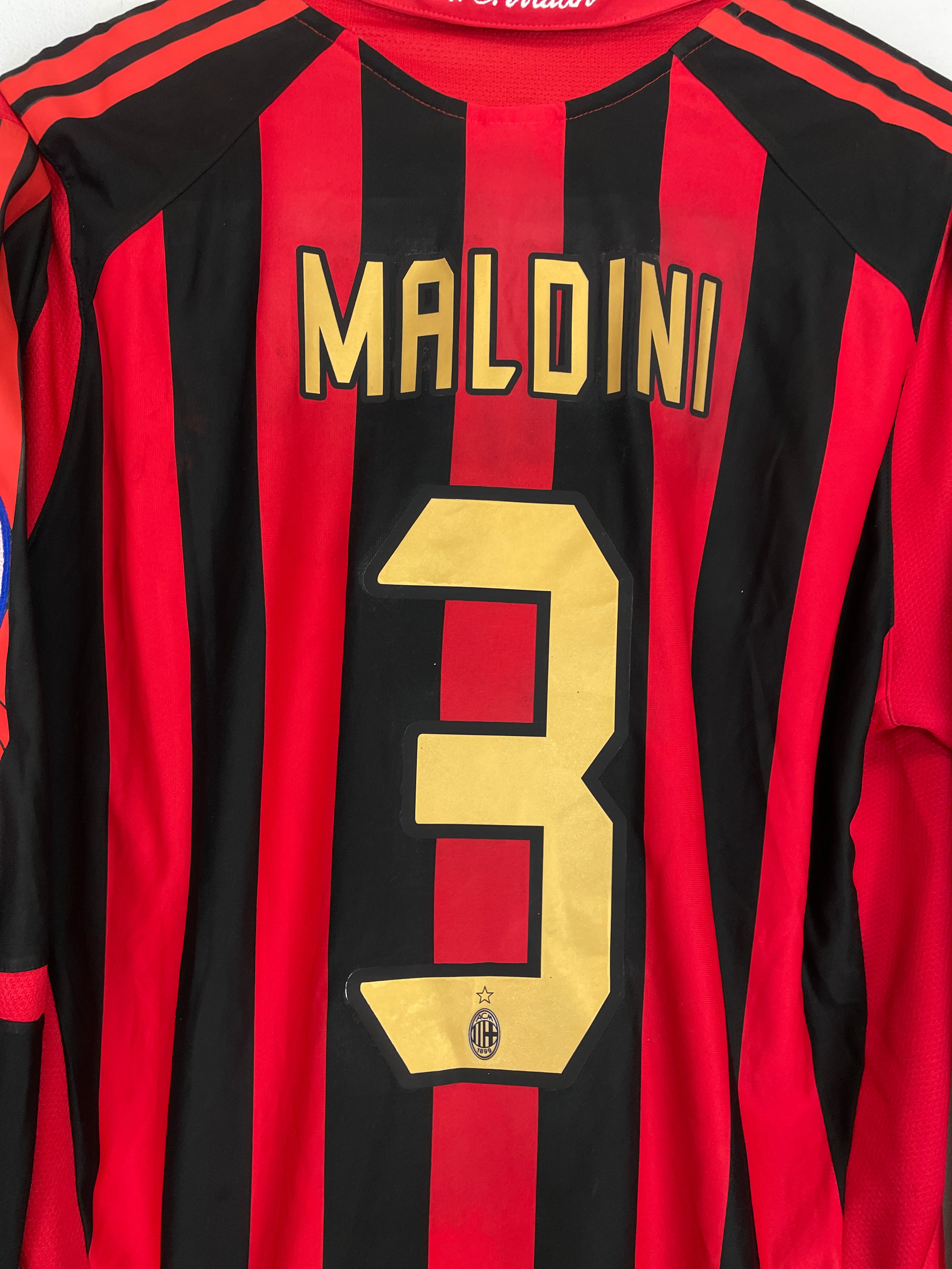 Shop 2005/06 AC MILAN MALDINI #3 C/L L/S HOME SHIRT (L) ADIDAS, classic football shirts, vintage football shirts & retro soccer jerseys at Cult Kits