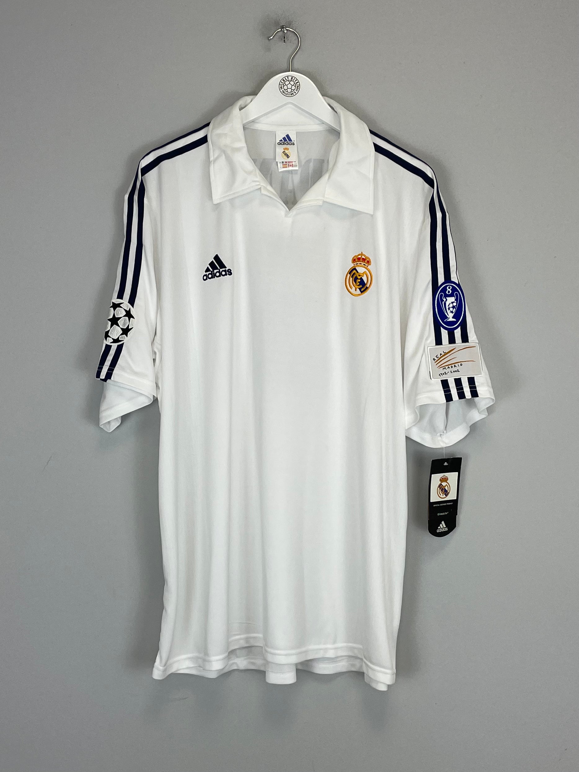 Shop 2001/02 REAL MADRID ZIDANE #5 *BNWT* C/L HOME SHIRT (XXL) ADIDAS, classic football shirts, vintage football shirts & retro soccer jerseys at Cult Kits
