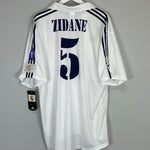 Shop 2001/02 REAL MADRID ZIDANE #5 *BNWT* C/L HOME SHIRT (XXL) ADIDAS, classic football shirts, vintage football shirts & retro soccer jerseys at Cult Kits