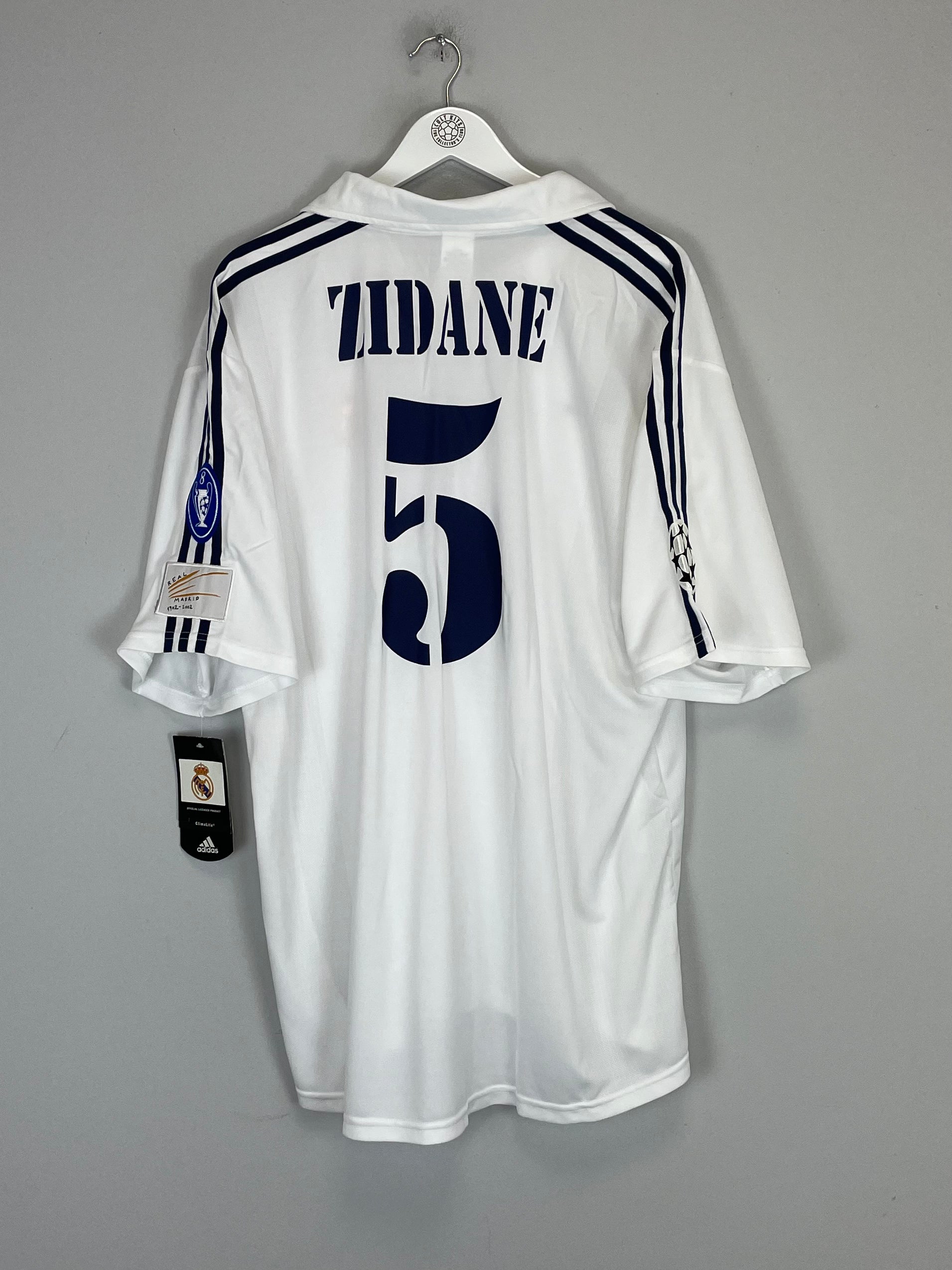 Shop 2001/02 REAL MADRID ZIDANE #5 *BNWT* C/L HOME SHIRT (XXL) ADIDAS, classic football shirts, vintage football shirts & retro soccer jerseys at Cult Kits